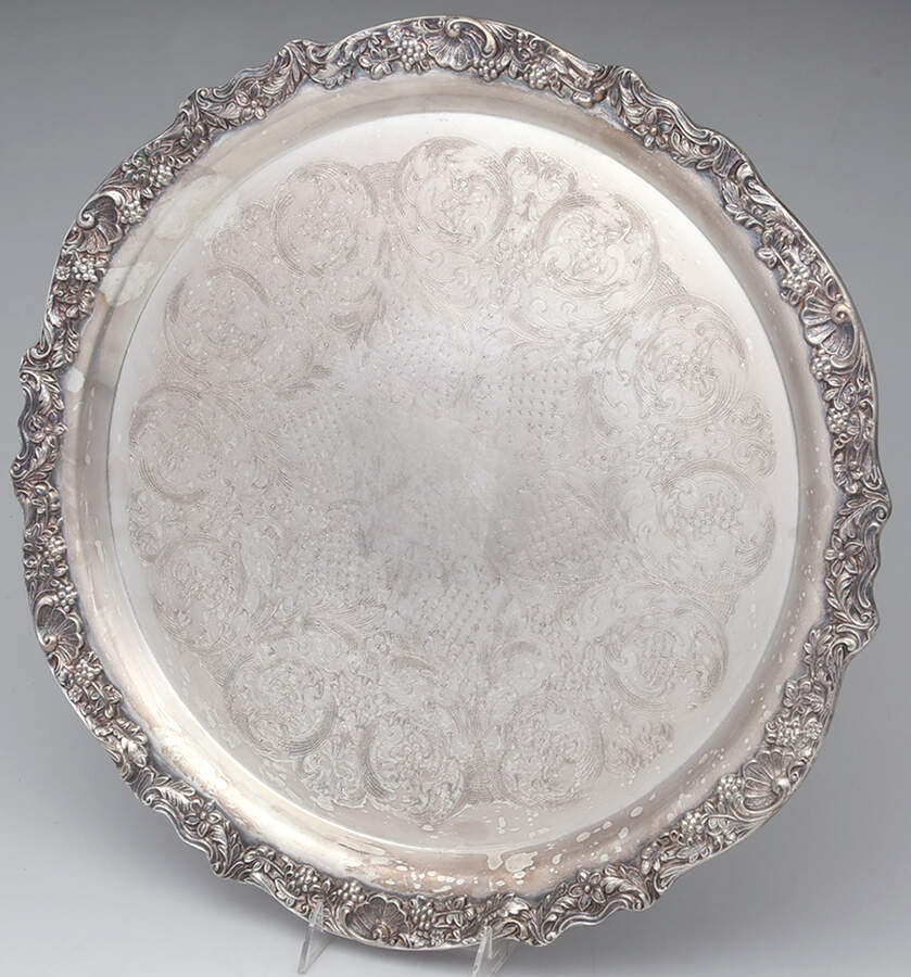 TWS495 (Silverplate, Hollowware) Round Tray For Punch Bowl by Towle Silver-1