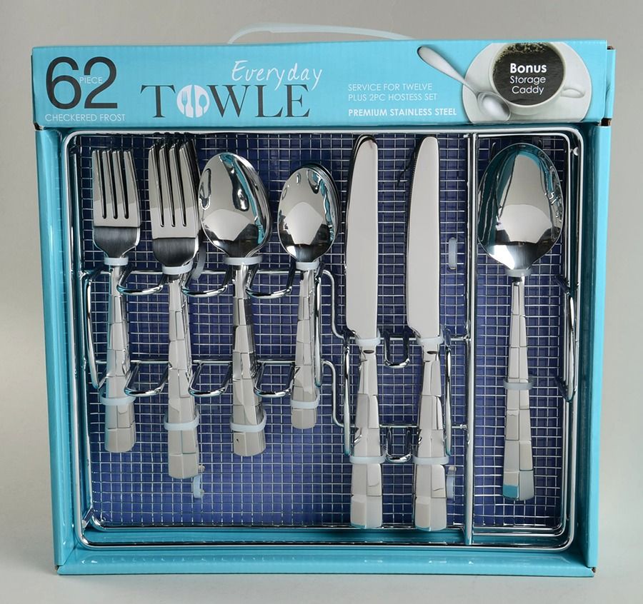 Checkered Frost (Stainless) 62 Piece Set by Towle Silver-1