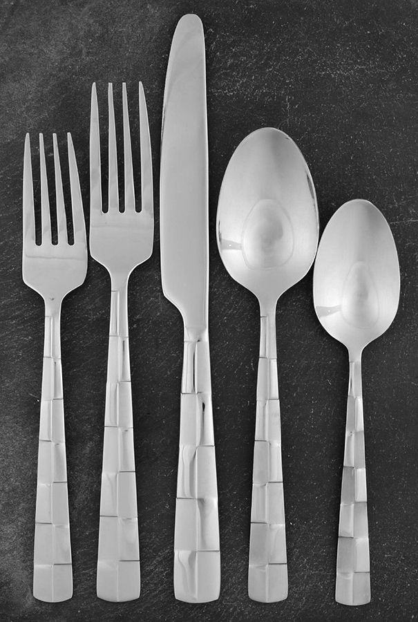Checkered Frost (Stainless) 40 Piece Estate Set by Towle Silver-1