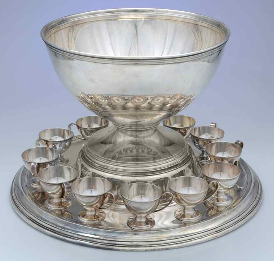 18261 (Sterling, Hollowware) 14 Pc Punch Set (PUN, 12 PUNC & PUNB) by Tiffany & CO SILVER-1