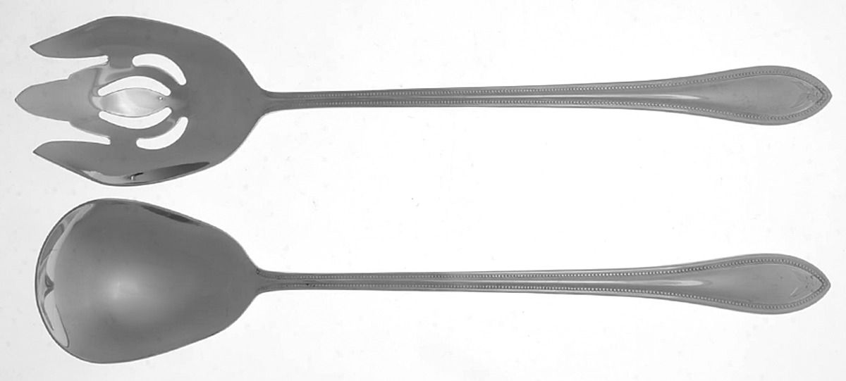 Old World Bead-Pointed Tip (Stainless) Solid Oversized Serving Salad Set by Temp-Tations-1