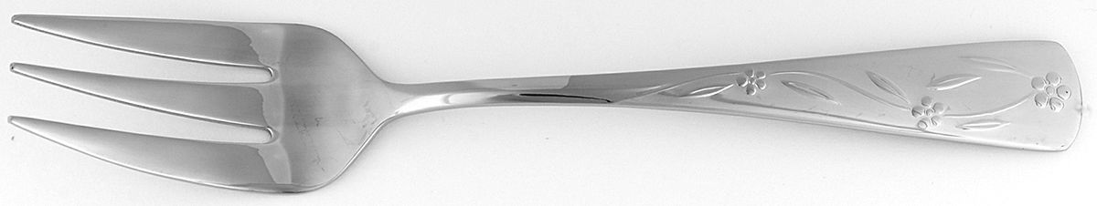 Old World Floral-Flat Tip (Stainless) Medium Solid Cold Meat Serving Fork by Temp-Tations-1