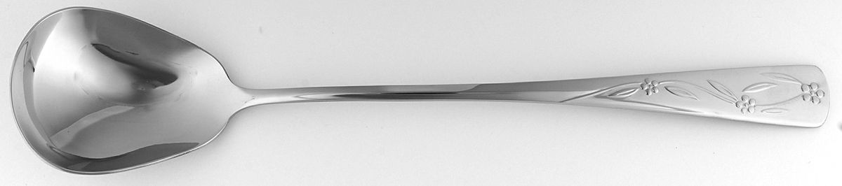 Old World Floral-Flat Tip (Stainless) Oversize Solid Salad Serving Spoon by Temp-Tations-1
