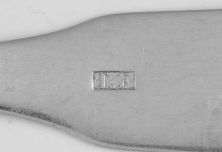 Coin Silver Flatware Tablespoon (Serving Spoon) by Thomas Fletcher-3