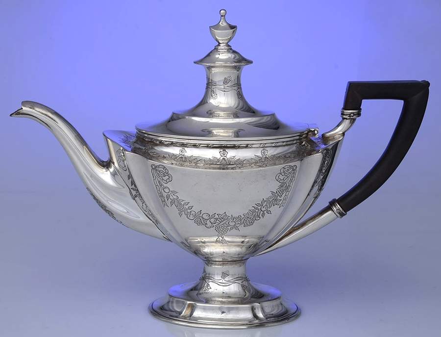 13889 Engraved (Sterling, Hollowware) Teapot by Tiffany & CO SILVER-1