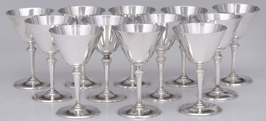 20037 (Sterling, Hollowware) Wine Goblet - Set of 12 by Tiffany & CO SILVER-1