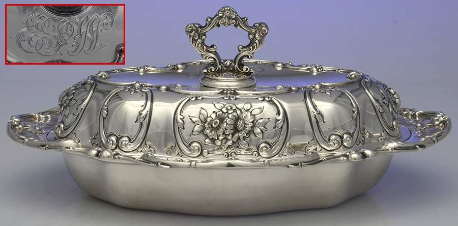 4232 (Sterling, Hollowware) 11" Oval Double Vegetable by Theodore B Starr-1