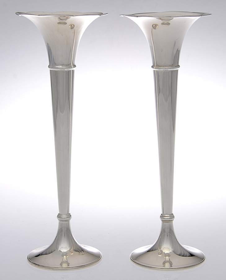 18363 (Sterling, Hollowware) Pair of 10" Weighted Vases by Tiffany & CO SILVER-1