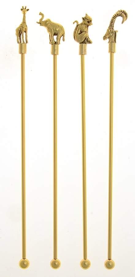 Giftware (Metal, Hollowware) Swizzle Stick - Set of 4 by Thirstystone-1
