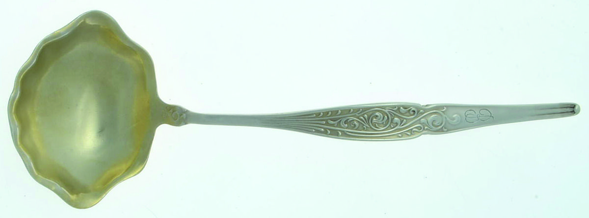 34 (Sterling) Monogramed Solid Piece Cream Ladle by Towle Silver-1