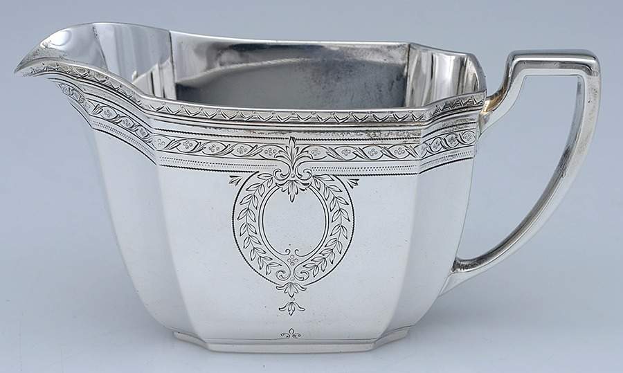 Hampton-Engraved (Sterling, Hollowware) Creamer by Tiffany & CO SILVER-1