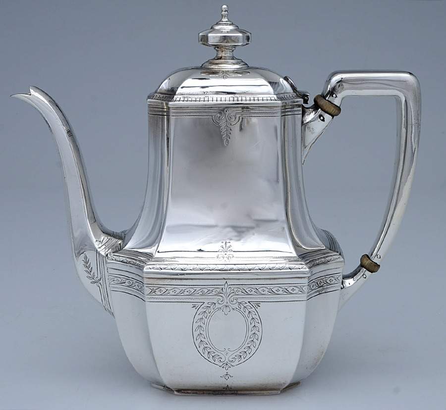 Hampton-Engraved (Sterling, Hollowware) Coffee Pot by Tiffany & CO SILVER-1