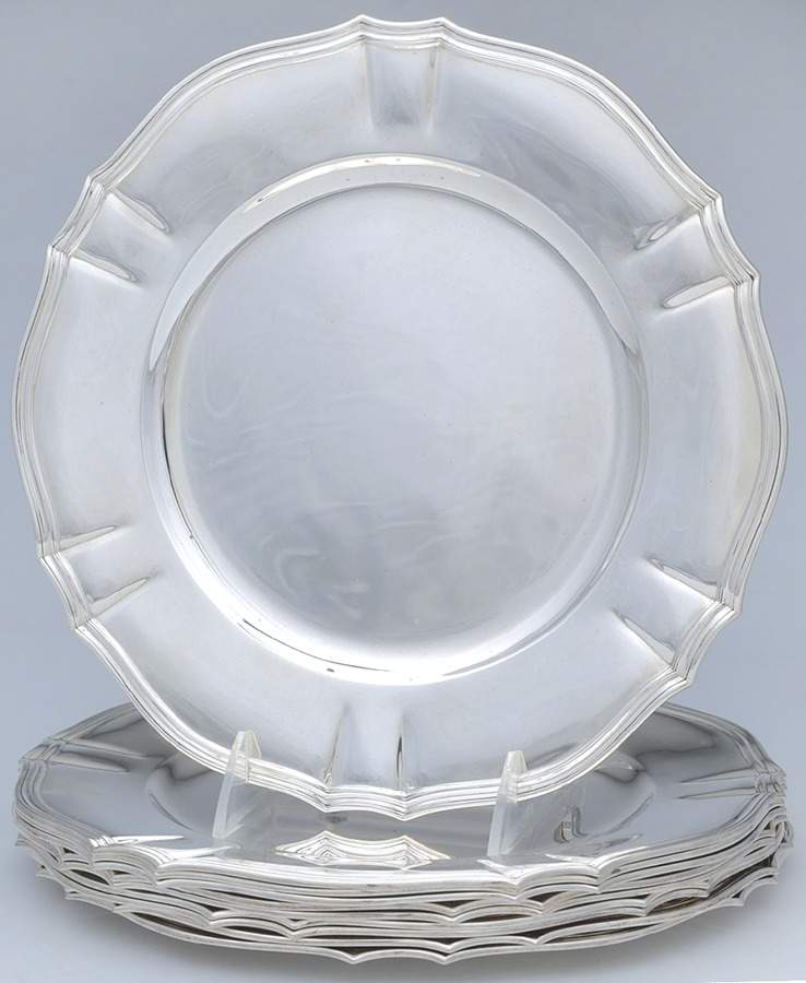 17807 (Sterling, Hollowware) (Set of 10) 10" Dinner Plate by Tiffany & CO SILVER-1