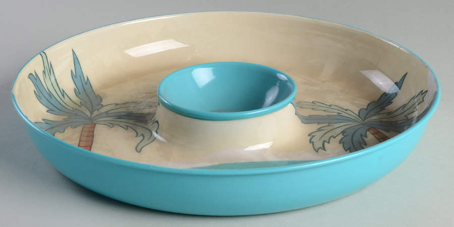 Palm Breeze (Metal, Hollowware) 1 Piece Chip & Dip by Towle Silver-1
