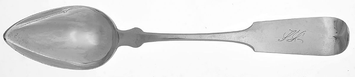 Coin Silver Flatware Tablespoon (Serving Spoon) by Tanner and Cooley-1