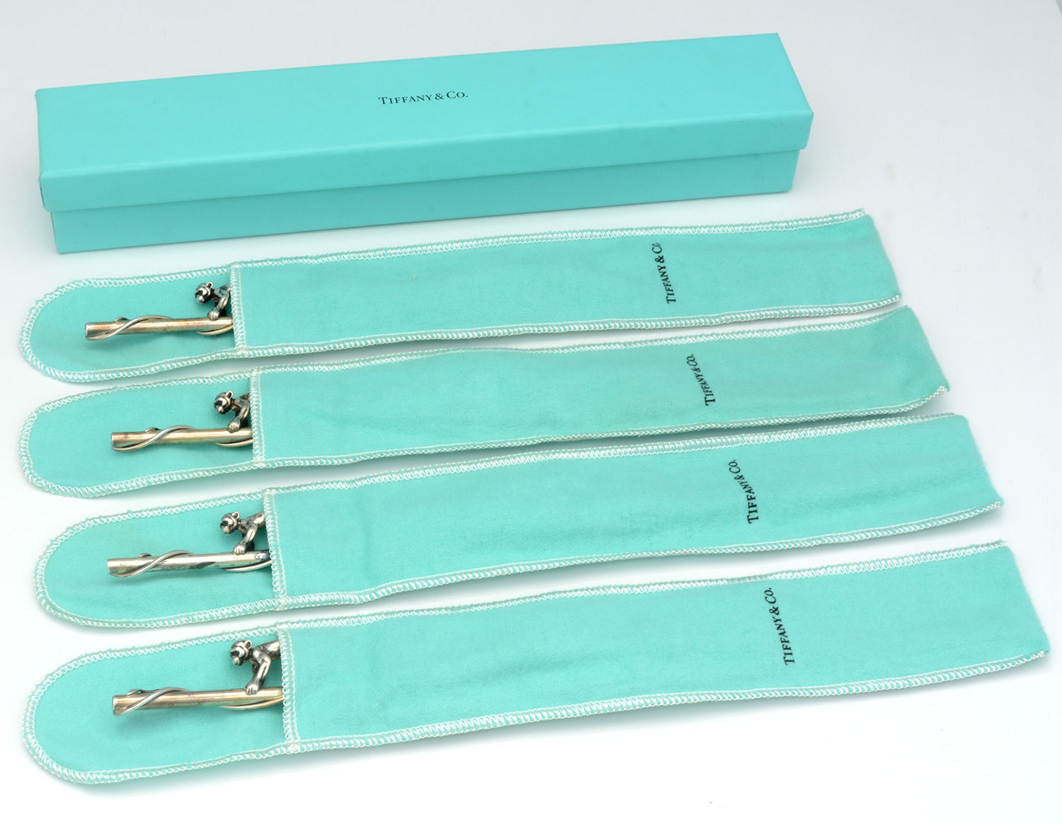 Monkey (Sterling) 8" Drinking Straw - Set of 4 by Tiffany & CO SILVER-5