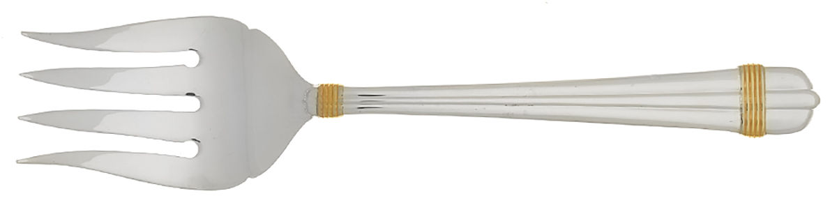 Amante Gold (Silverplate) Medium Solid Cold Meat Serving Fork by Towle Silver-1