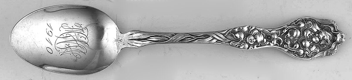 Cupid's Nosegay (Sterling, 1904) Monogram Teaspoon by Unger Brothers-1