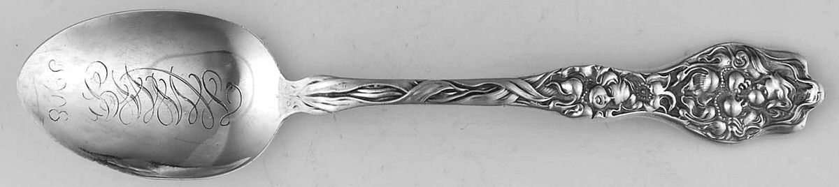 Cupid's Nosegay (Sterling, 1904) Monogram Teaspoon by Unger Brothers-1