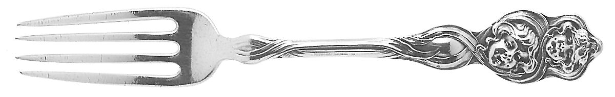 Cupid Sunbeams (Sterling, 1904) Solid Youth Tea Fork by Unger Brothers-1