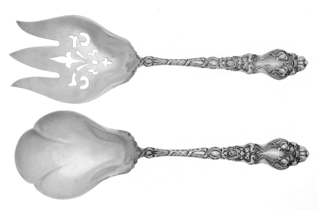 Douvaine (Sterling, 1890) (2 Pc) Solid Salad Set by Unger Brothers-1