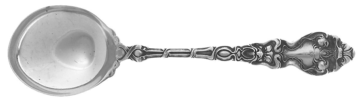 Douvaine (Sterling, 1890) Round Bowl Soup Spoon (Bouillon) by Unger Brothers-1