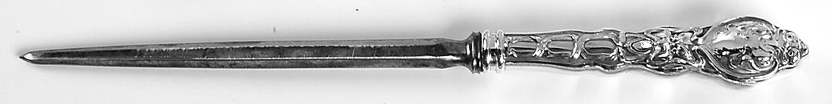 Douvaine (Sterling, 1890) Large Roast Steel Rod Knife Sharpener by Unger Brothers-1