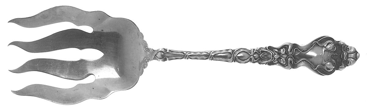 Douvaine (Sterling, 1890) Large Solid Fish Serving Fork by Unger Brothers-1