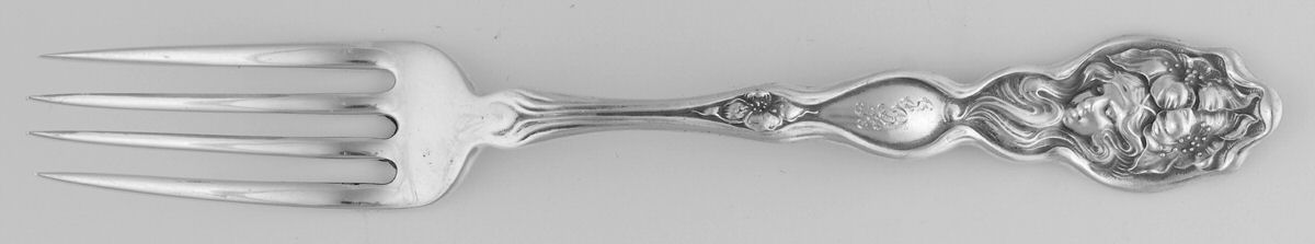 Evangeline (Sterling, 1904) Monogram Fork by Unger Brothers-1