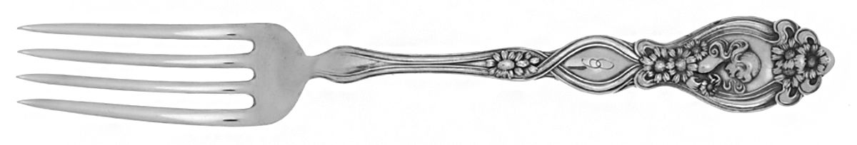 He Loves Me (Sterling, 1904) Monogram Fork by Unger Brothers-1