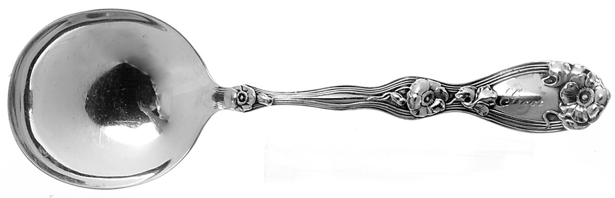La Fleurette (Sterling, 1904) Round Bowl Soup Spoon (Gumbo) by Unger Brothers-1