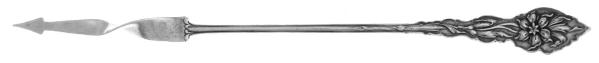 Narcissus (Sterling, 1890, No Monograms) One Tine Butter Pick by Unger Brothers-1
