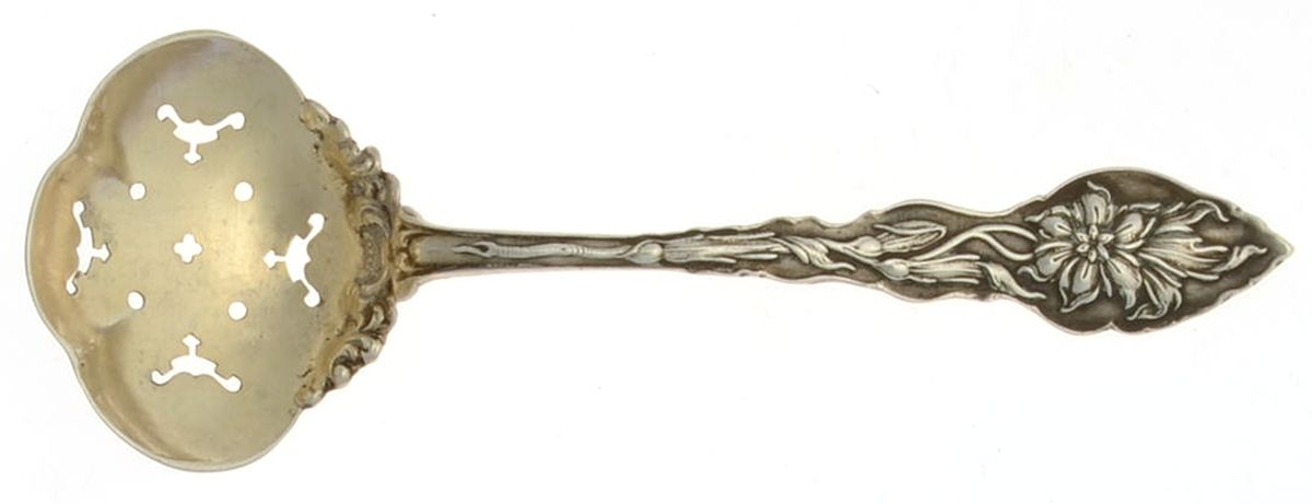 Narcissus (Sterling, 1890, No Monograms) Large Sugar Sifter by Unger Brothers-1