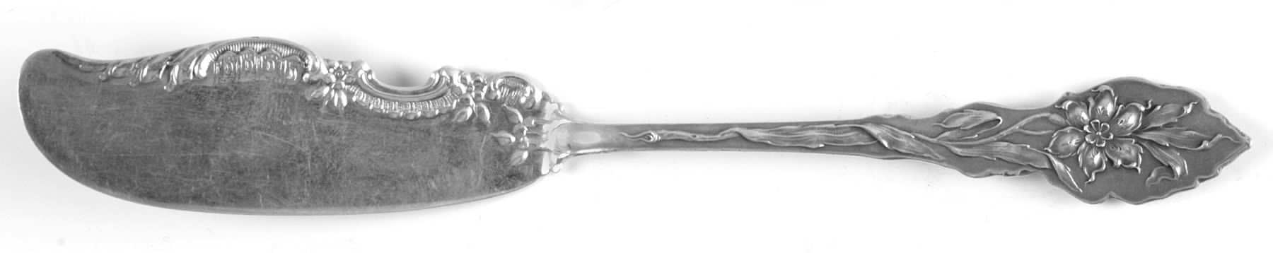 Narcissus (Sterling, 1890, No Monograms) Flat Handle Master Butter Knife by Unger Brothers-1