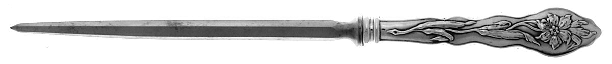 Narcissus (Sterling, 1890, No Monograms) Large Roast Steel Rod Knife Sharpener by Unger Brothers-1