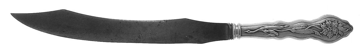 Narcissus (Sterling, 1890, No Monograms) Large Stainless Blade Roast Carving Knife by Unger Brothers-1