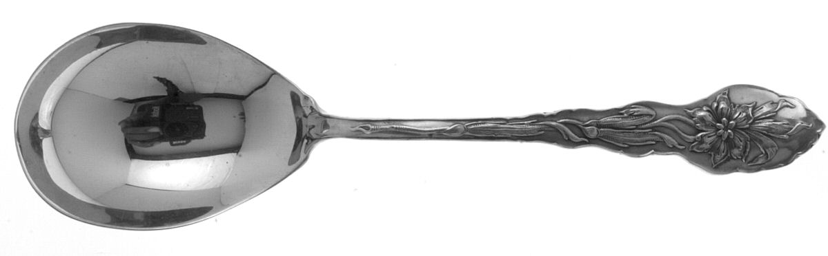Narcissus (Sterling, 1890, No Monograms) Round Bowl Soup Spoon (Gumbo) by Unger Brothers-1