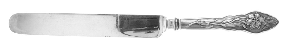 Narcissus (Sterling, 1890, No Monograms) Blunt Hollow Table Knife with Bolster by Unger Brothers-1