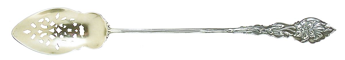 Narcissus (Sterling, 1890, No Monograms) Pierced Bowl Short Handle Olive Spoon by Unger Brothers-1