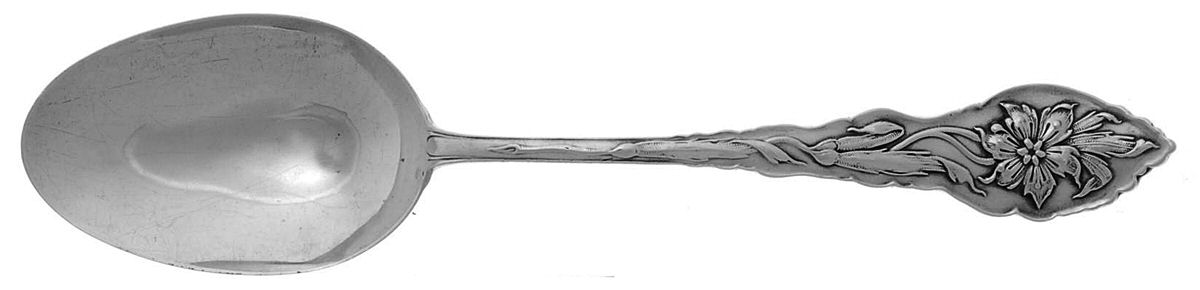 Narcissus (Sterling, 1890, No Monograms) Tablespoon (Serving Spoon) by Unger Brothers-1