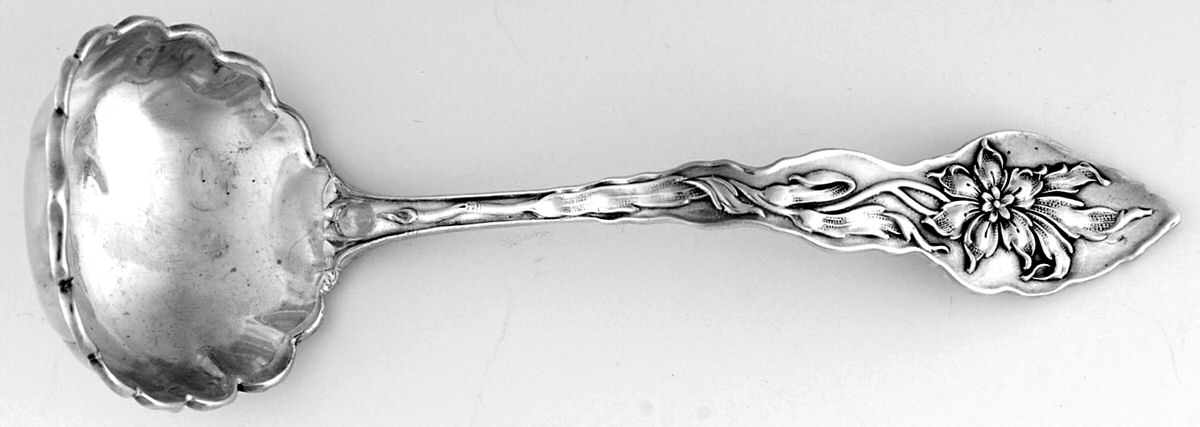 Narcissus (Sterling, 1890, No Monograms) Ladle-Cream/Solid Piece-Small by Unger Brothers-1
