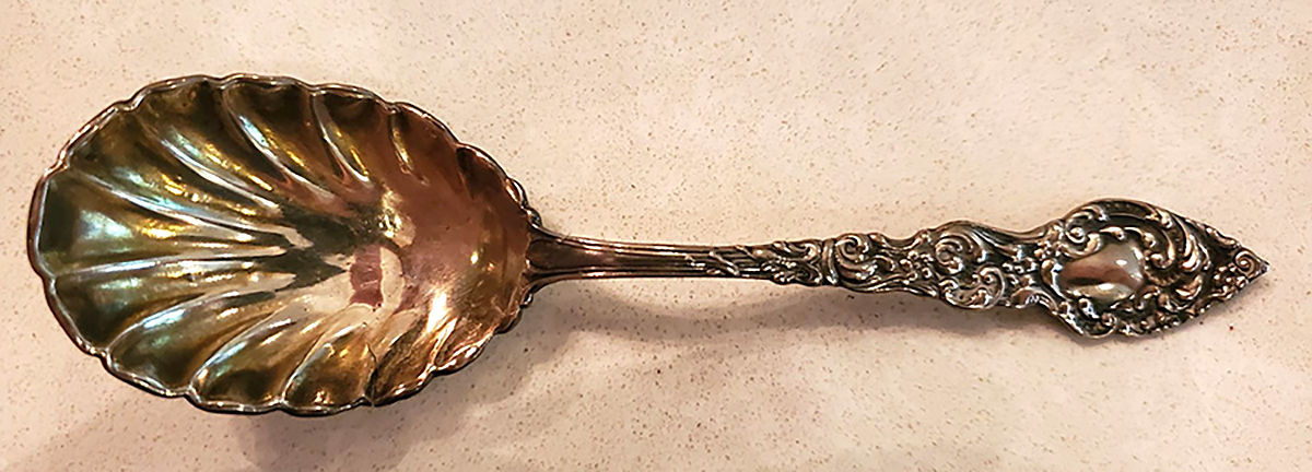 Passaic (Sterling, 1900) Sugar Shell Spoon by Unger Brothers-1