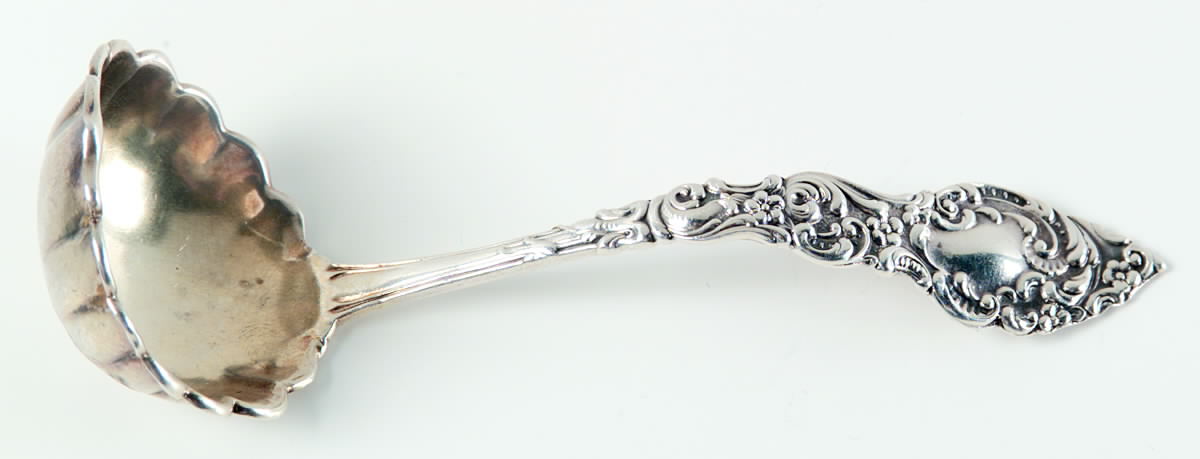 Passaic (Sterling, 1900) Solid Piece Cream Ladle by Unger Brothers-1