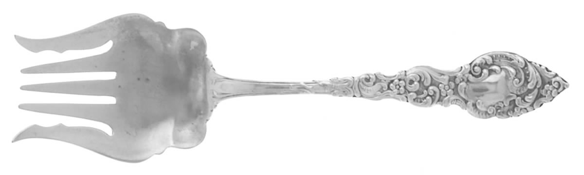 Passaic (Sterling, 1900) Large Solid Tined Sardine Serving Fork by Unger Brothers-1
