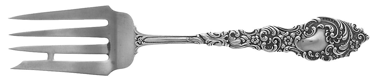Passaic (Sterling, 1900) Small Solid Cold Meat Serving Fork by Unger Brothers-1