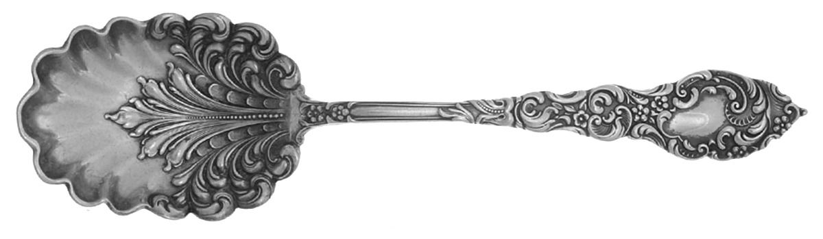 Passaic (Sterling, 1900) Small Solid Berry/Casserole Spoon by Unger Brothers-1