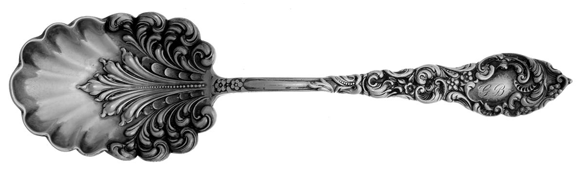 Passaic (Sterling, 1900) Small Solid Berry/Casserole Spoon by Unger Brothers-1