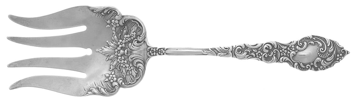 Passaic (Sterling, 1900) Large Solid Fish Serving Fork by Unger Brothers-1