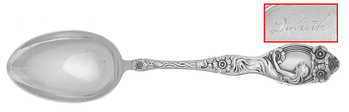 Queen of The Flowers (Sterling, 1904) Monogram Teaspoon by Unger Brothers-1