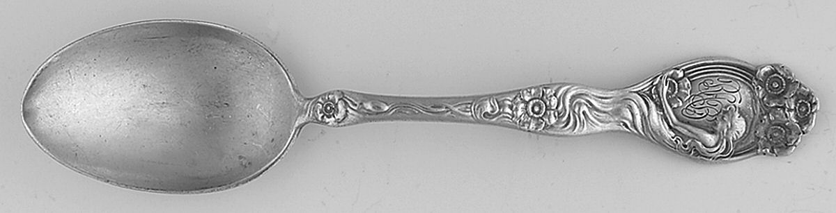 Queen of The Flowers (Sterling, 1904) Monogram Teaspoon by Unger Brothers-1